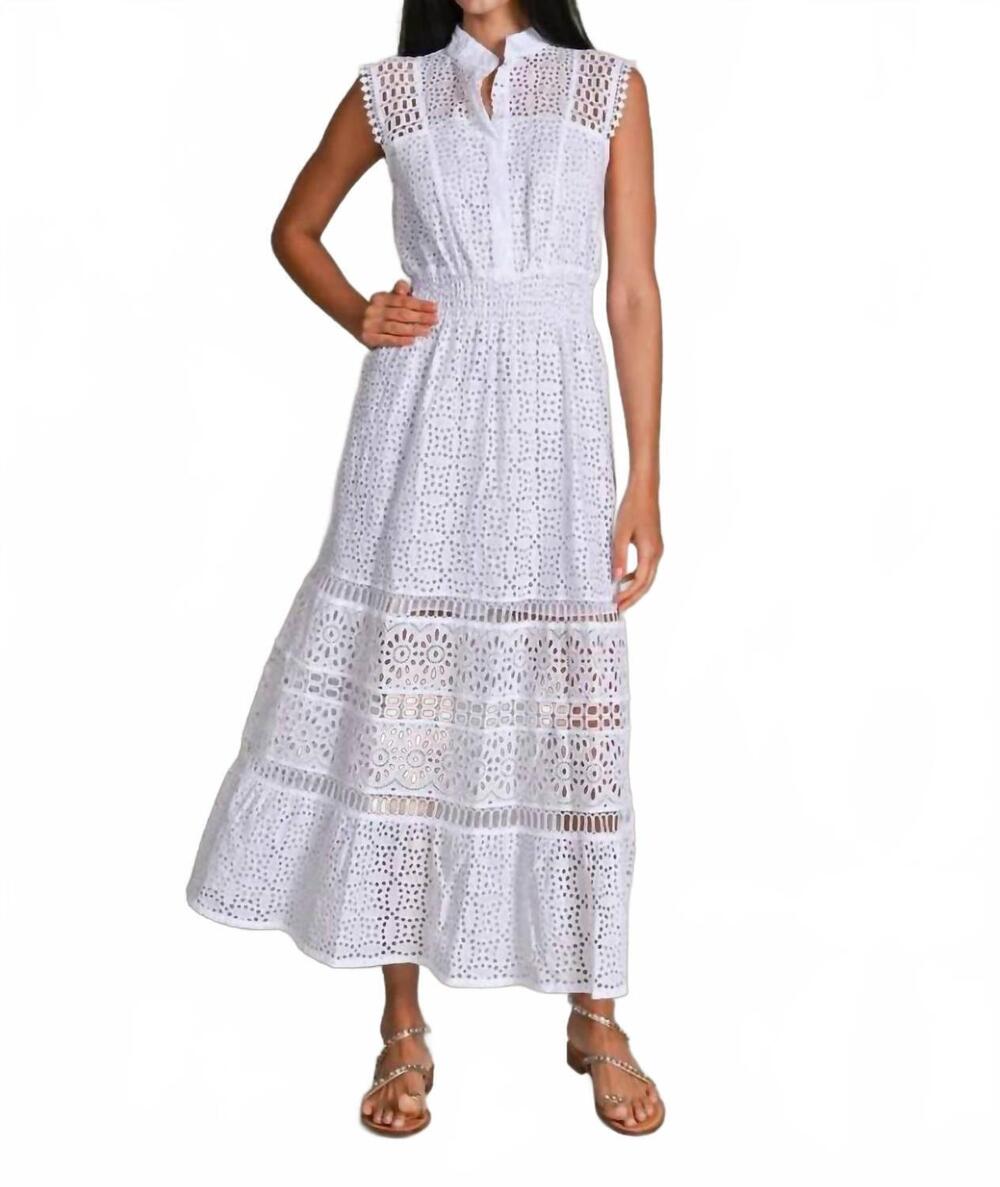NEW TEMPTATION POSITANO ginepro midi dress in white